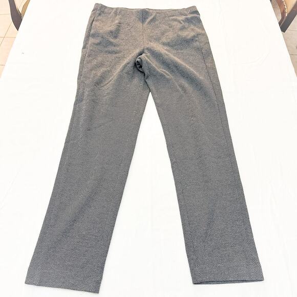 J. Jill Ponte Slim Dark Grey Woven Vertical Striped Pant Size L Tall NWT $79 - Picture 3 of 8